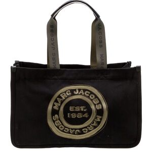 Marc Jacobs tote bag, black with green embroidery